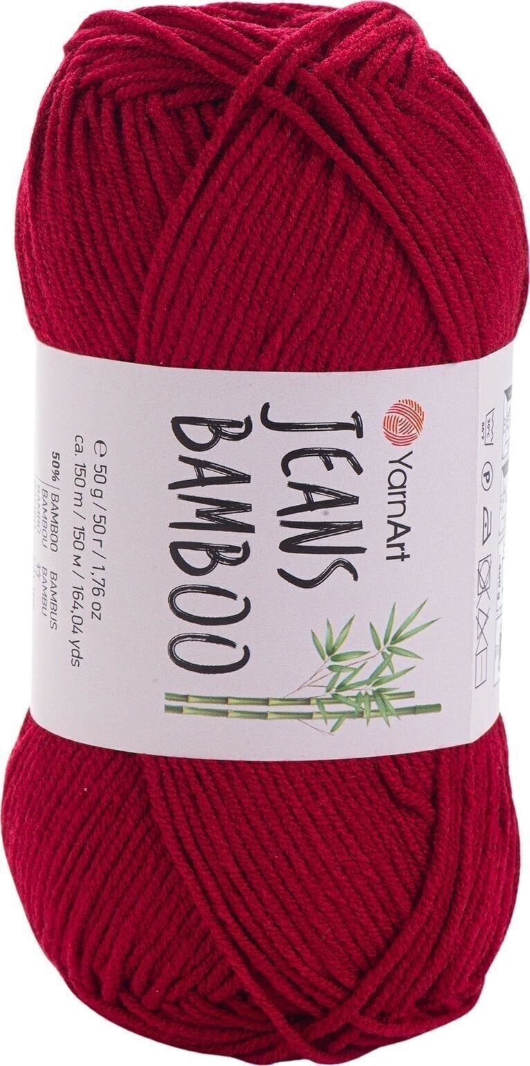 Плетива прежда Yarn Art Jeans Bamboo 145 Dark Red Плетива прежда