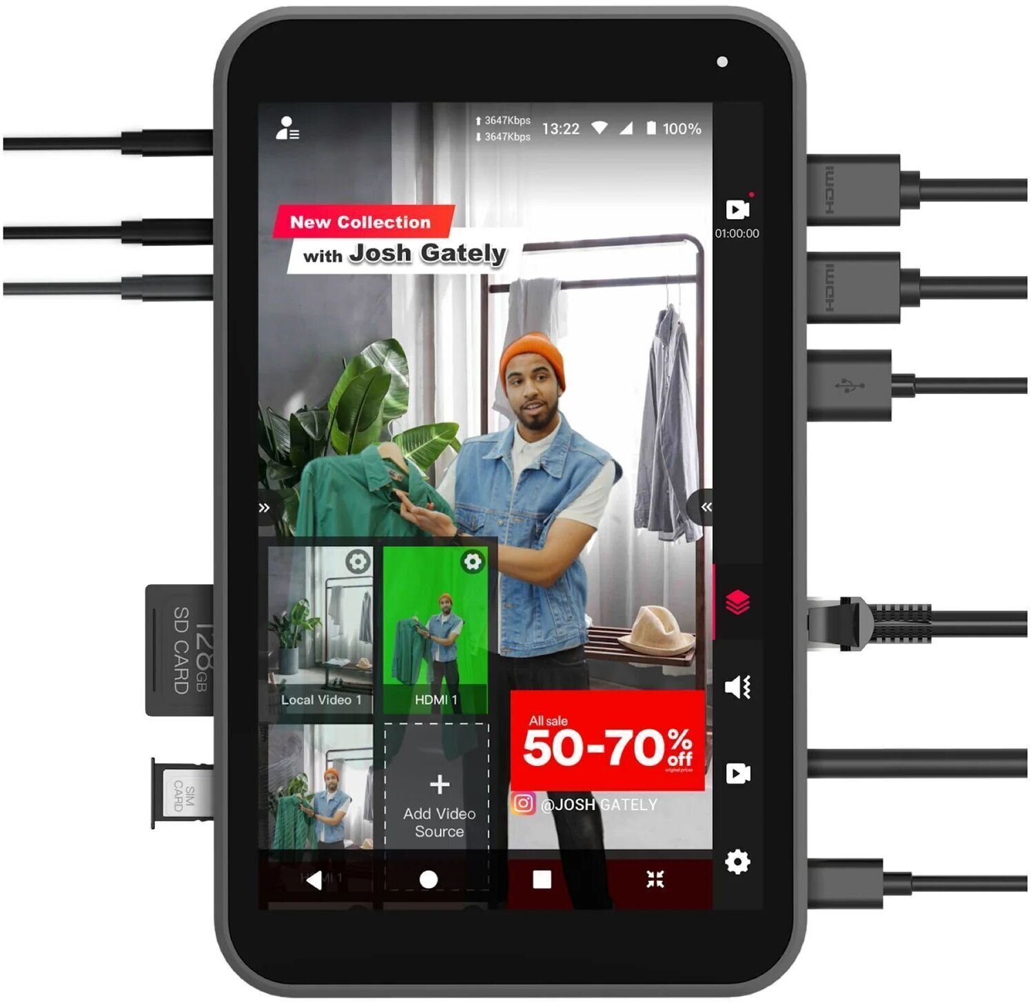 Mezclador de vídeo/AV YoloLiv Instream Mezclador de vídeo/AV (Recién desempaquetado)