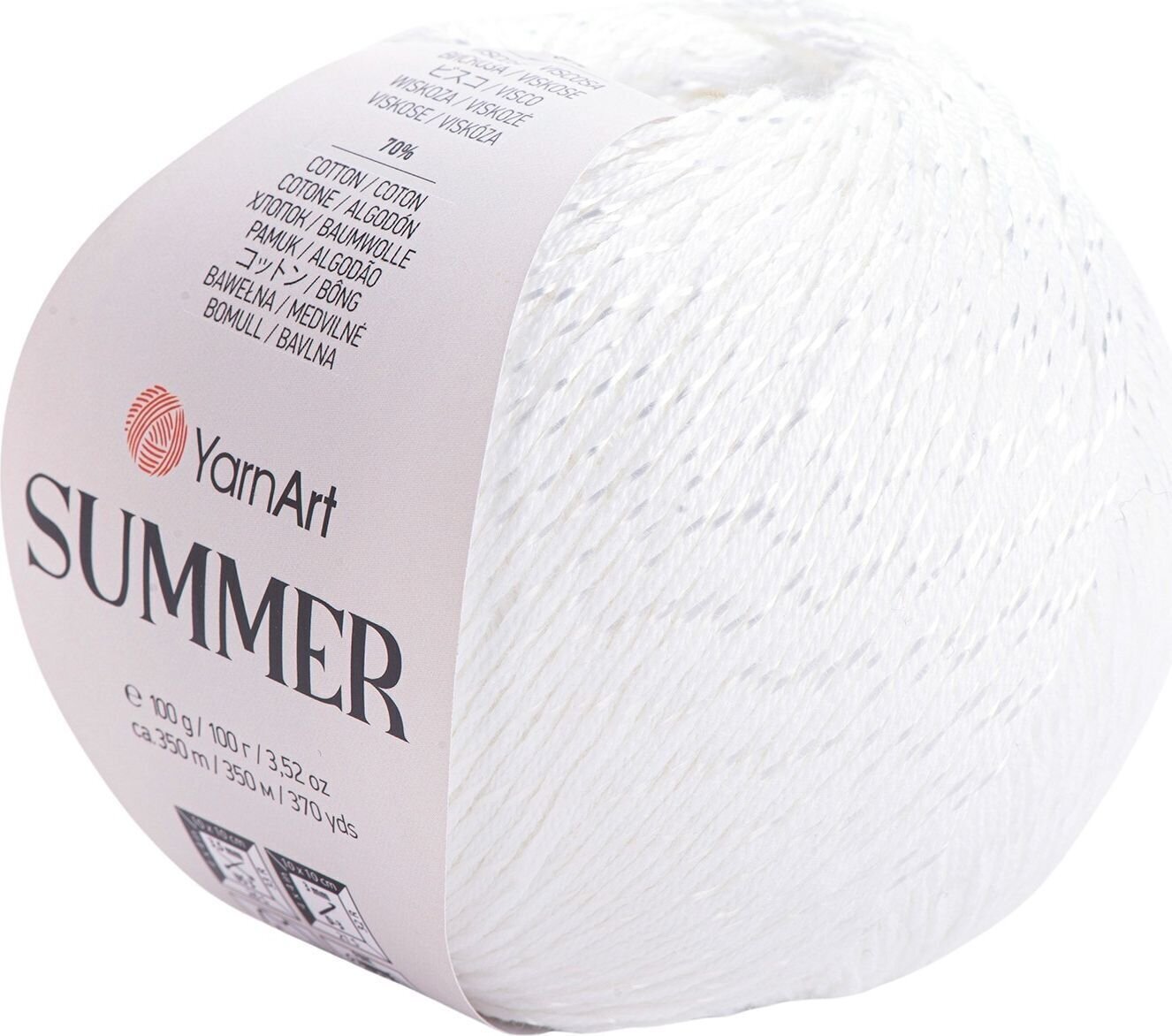 Przędza dziewiarska Yarn Art Summer 3 White Przędza dziewiarska