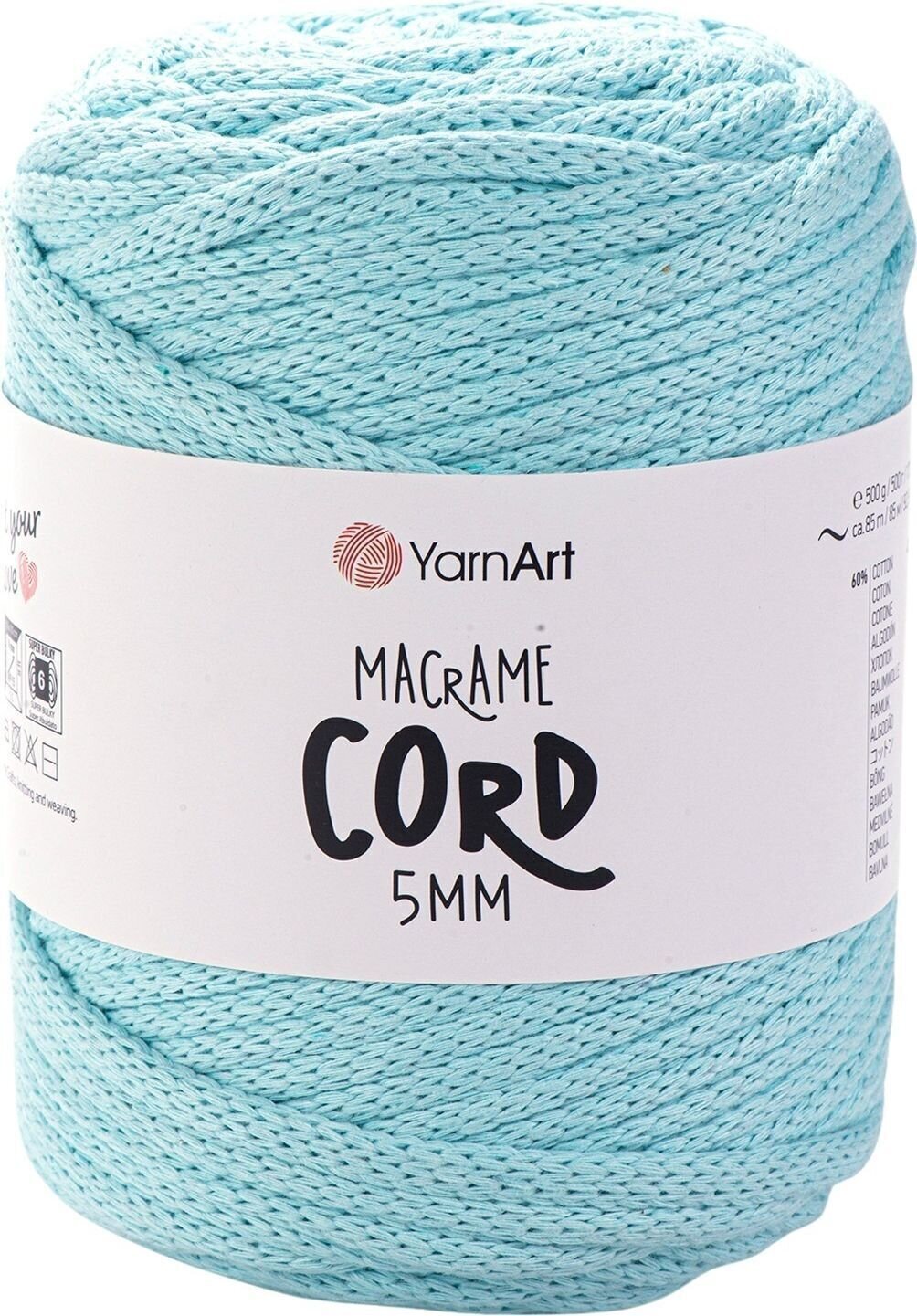 Konac Yarn Art Macrame Cord 5 mm 85 m 775 Baby Blue Konac