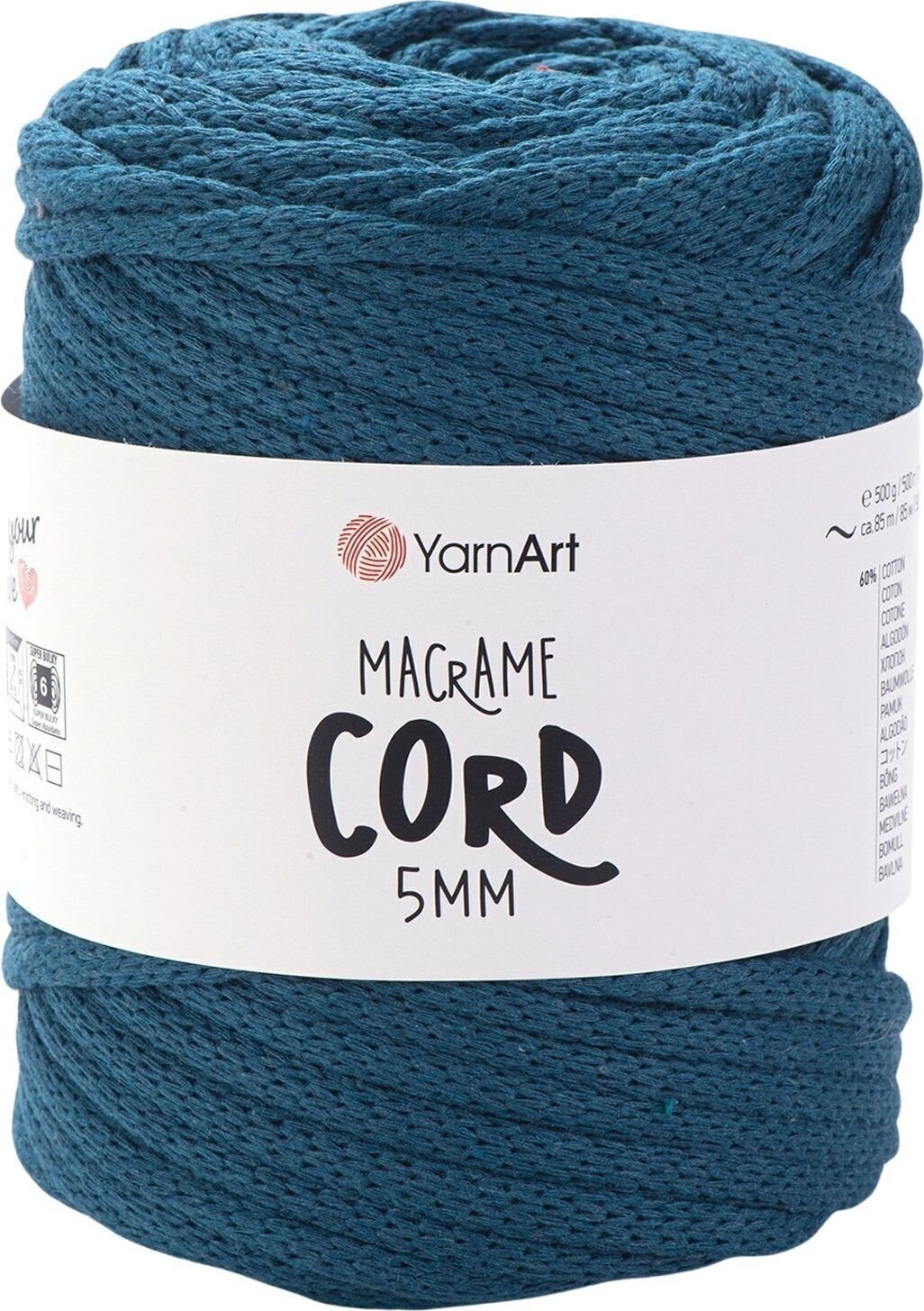 Konac Yarn Art Macrame Cord 5 mm 85 m 789 Navy Blue Konac