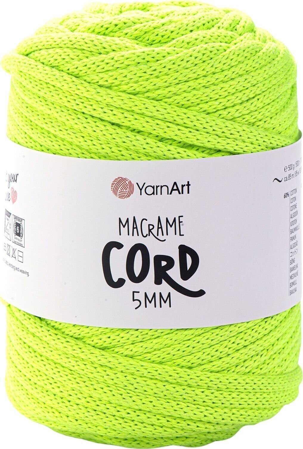 Konac Yarn Art Macrame Cord 5 mm 5 mm 85 m 801 Konac