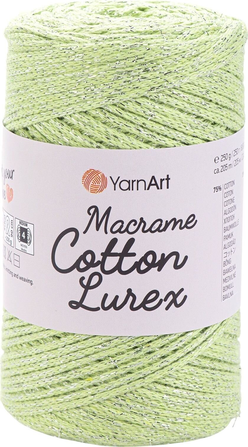 Cordon Yarn Art Macrame Cotton Lurex 2 mm 205 m 726 Light Green Cordon