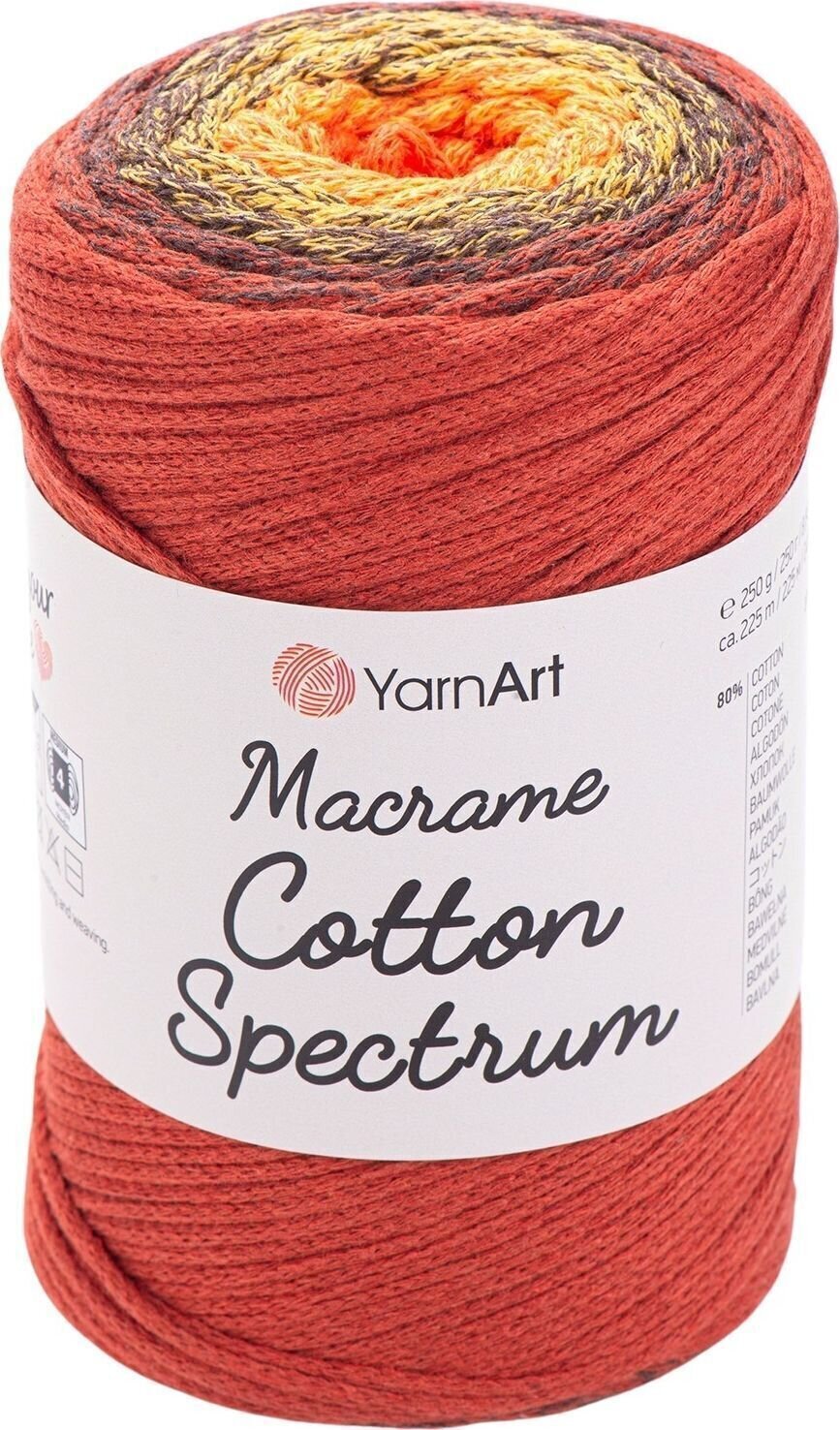 Kanap Yarn Art Macrame Cotton Spectrum 225 m 1303 Orange Yellow Kanap