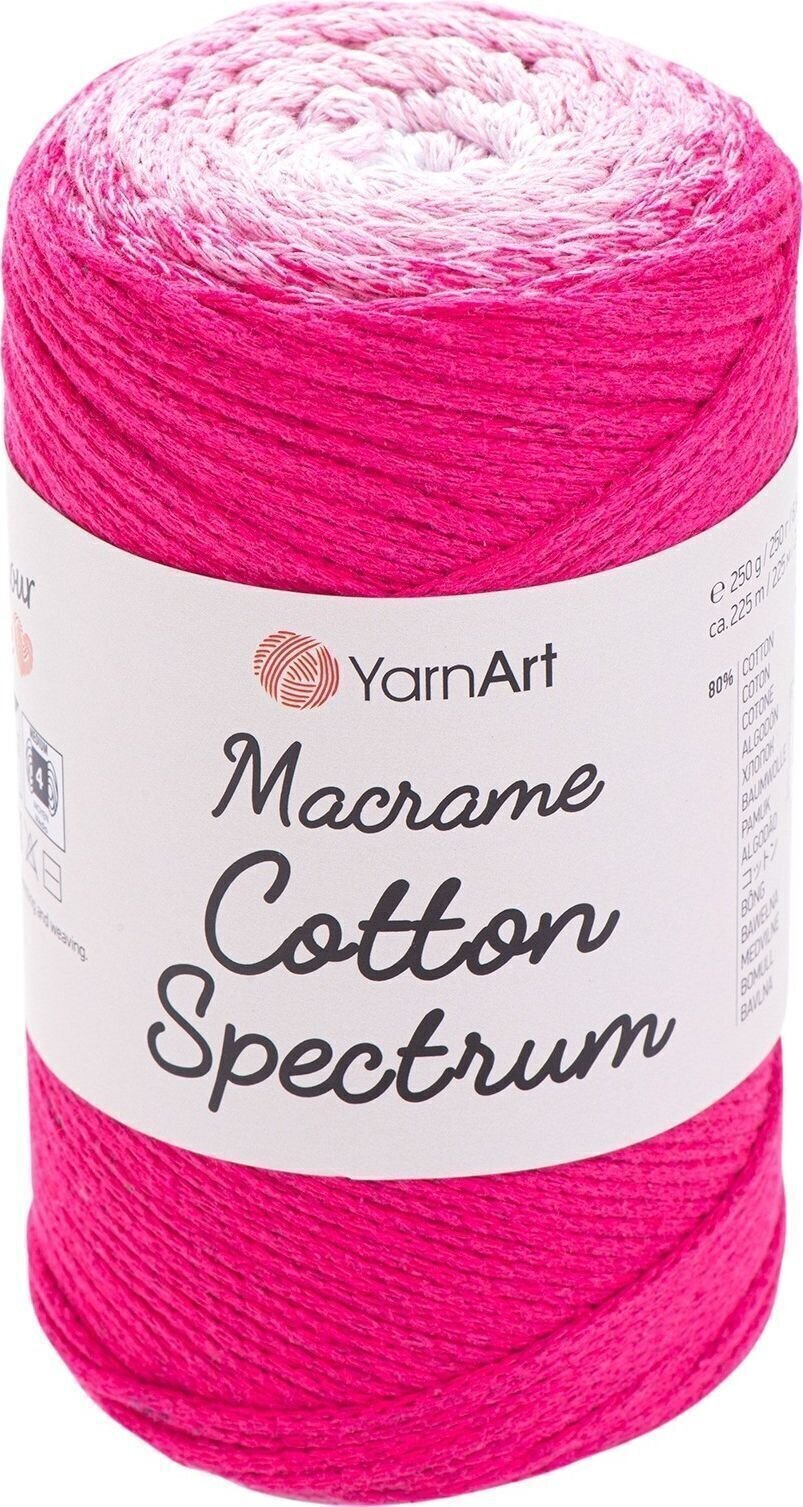 Corda  Yarn Art Macrame Cotton Spectrum 225 m 1311 Pink White Corda 