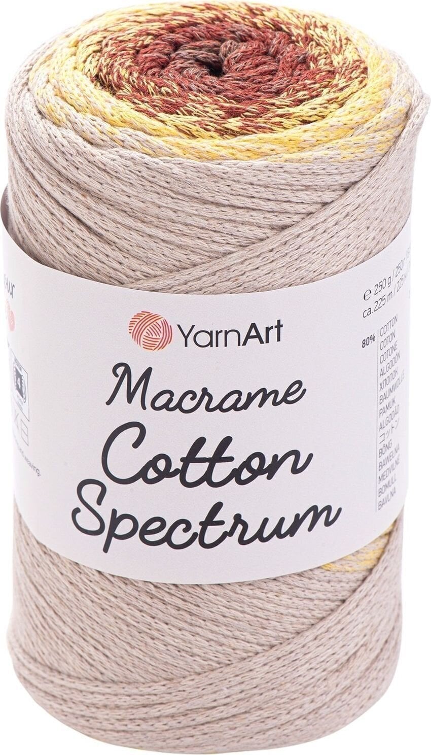 Corda  Yarn Art Macrame Cotton Spectrum 225 m 1325 Beige Orange Corda 