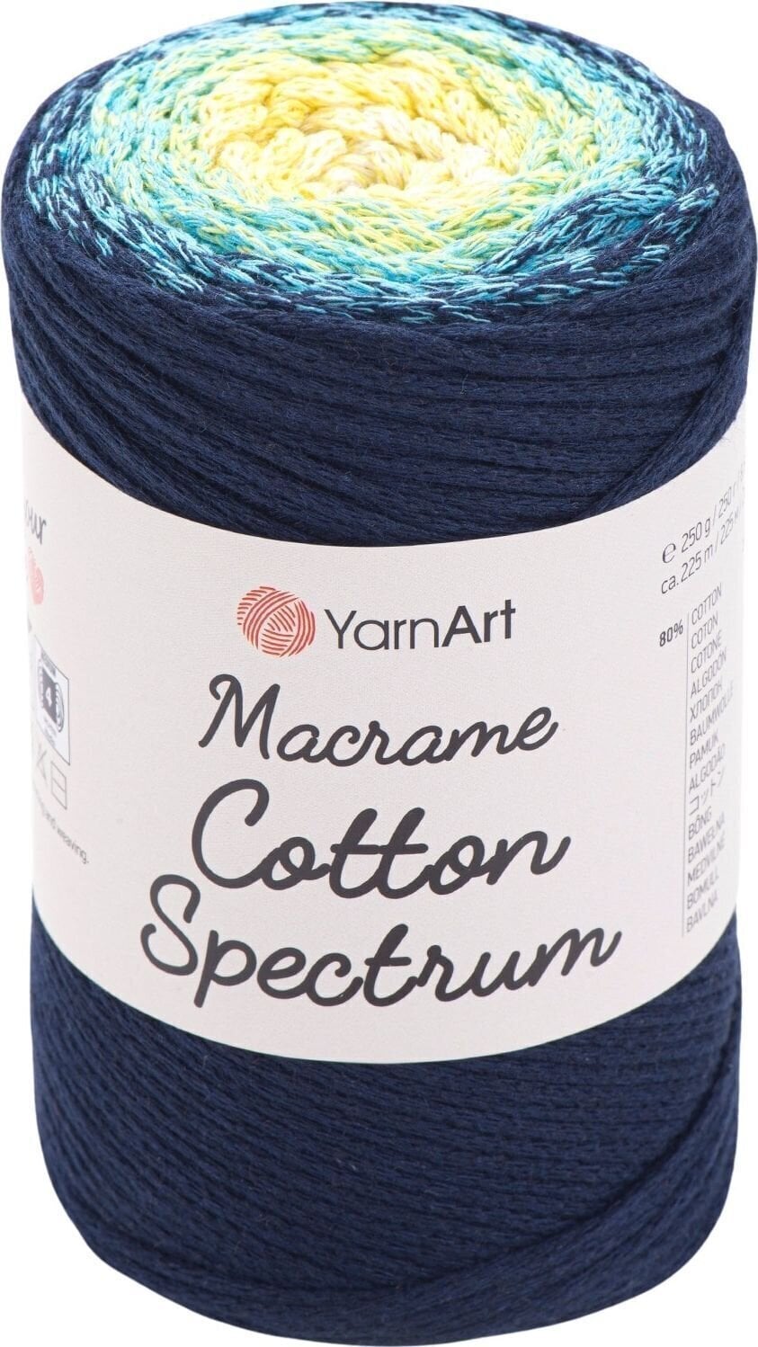 Corda  Yarn Art Macrame Cotton Spectrum 225 m 1328 Blue Yellow Corda 