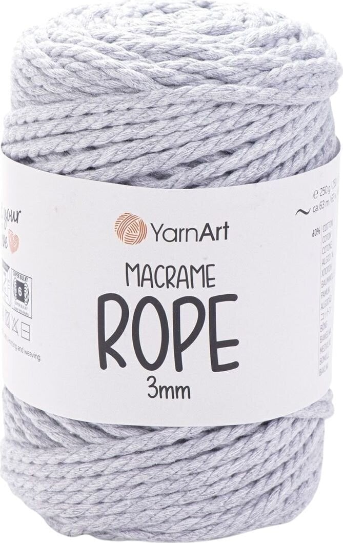 Kanap Yarn Art Macrame Rope 3 mm 63 m 756 Light Grey Kanap