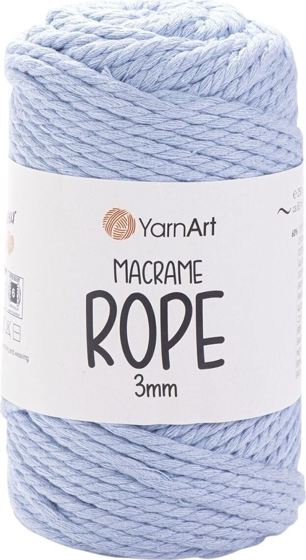 Šňůra  Yarn Art Macrame Rope 3 mm 63 m 760 Baby Blue Šňůra 