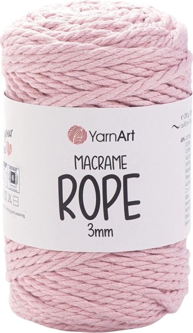 Schnur Yarn Art Macrame Rope 3 mm 63 m 762 Light Pink Schnur