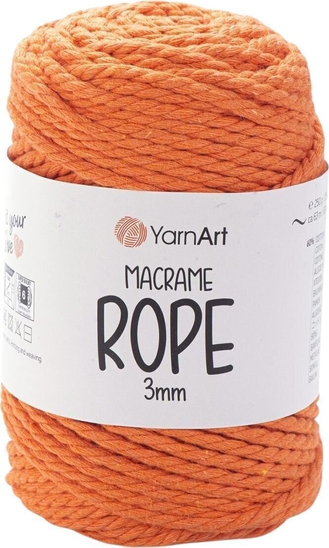 Мотузка Yarn Art Macrame Rope 3 мм 63 m 770 Orange Мотузка