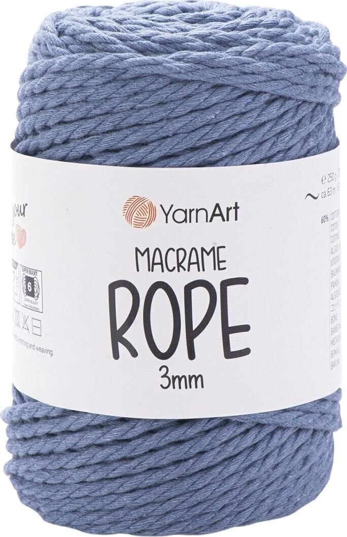 Șnur  Yarn Art Macrame Rope 3 mm 3 mm 63 m 761 Denim Blue Șnur 