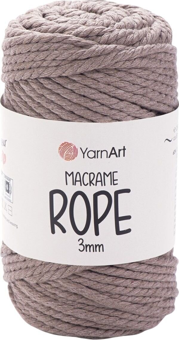 Konac Yarn Art Macrame Rope 3 mm 3 mm 63 m 768 Milky Brown Konac