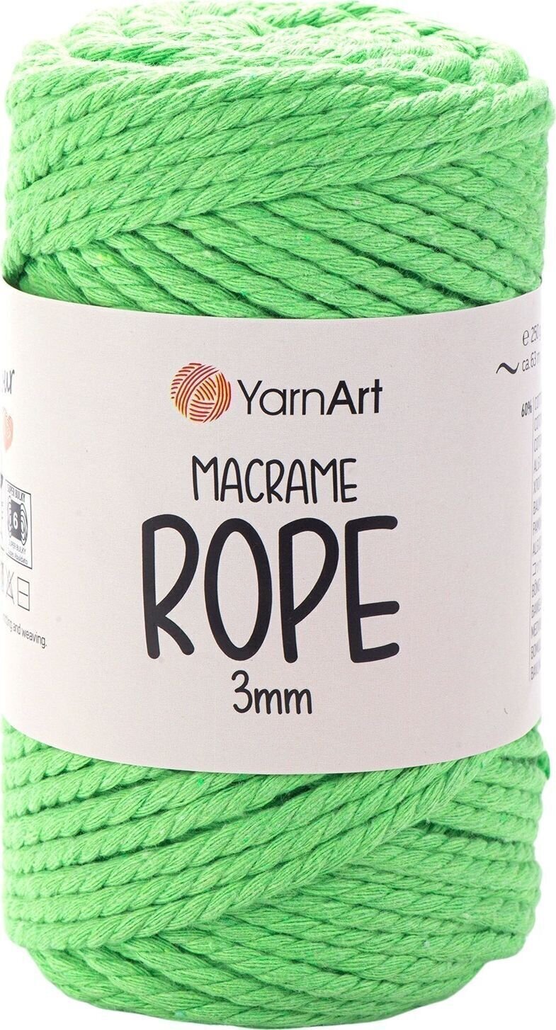 Konac Yarn Art Macrame Rope 3 mm 3 mm 63 m 802 Neon Green Konac