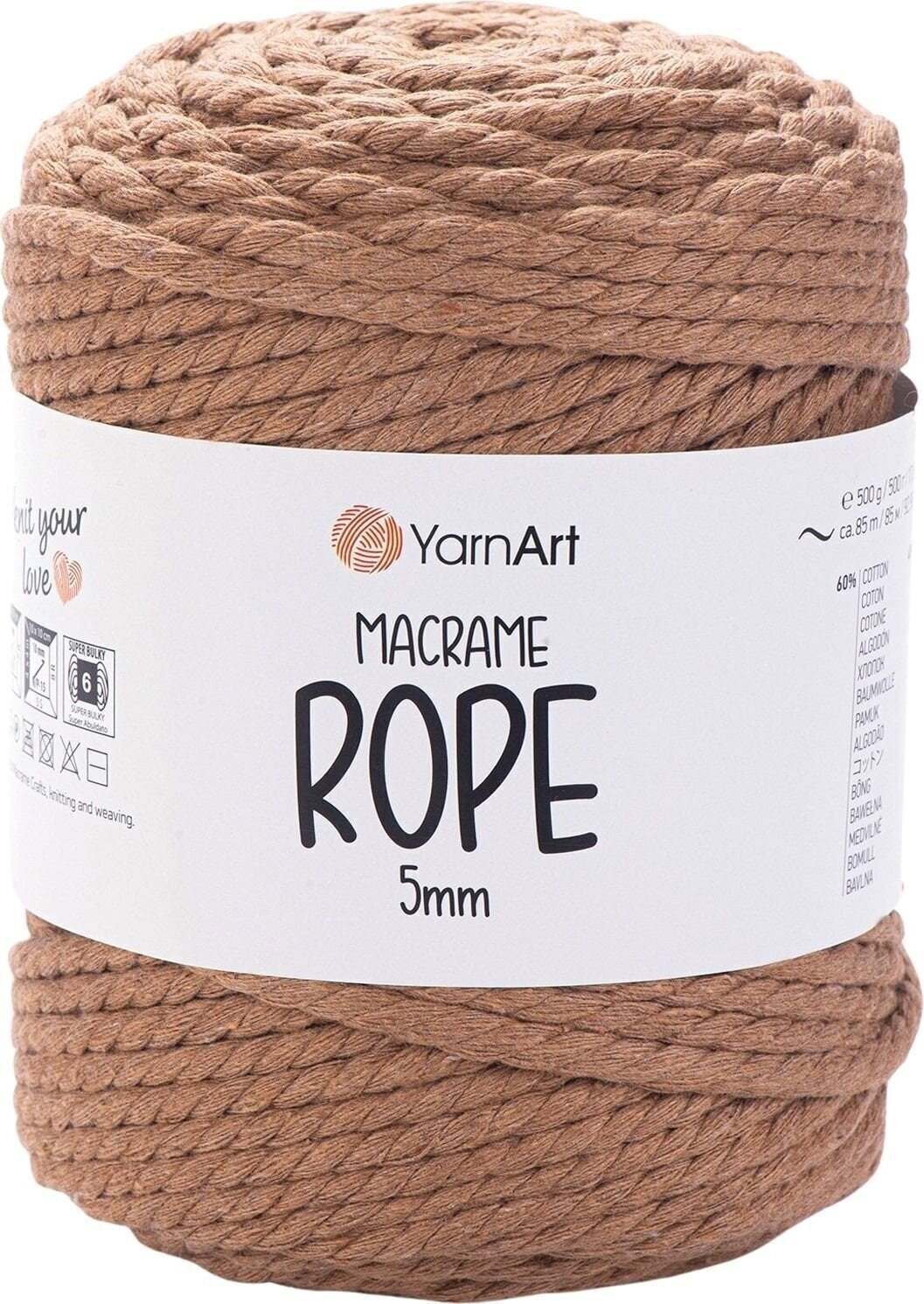 Konac Yarn Art Macrame Rope 5 mm 85 m 788 Greyish Brown Konac