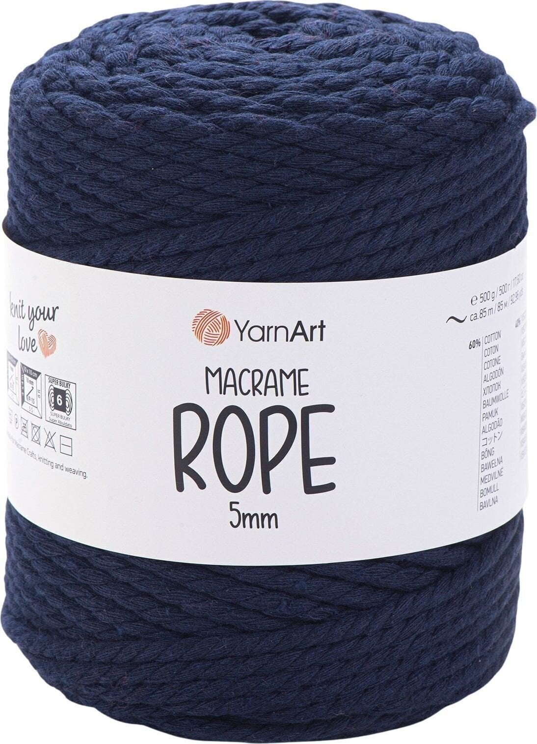 Kanap Yarn Art Macrame Rope 5 mm 5 mm 85 m 784 Navy Kanap