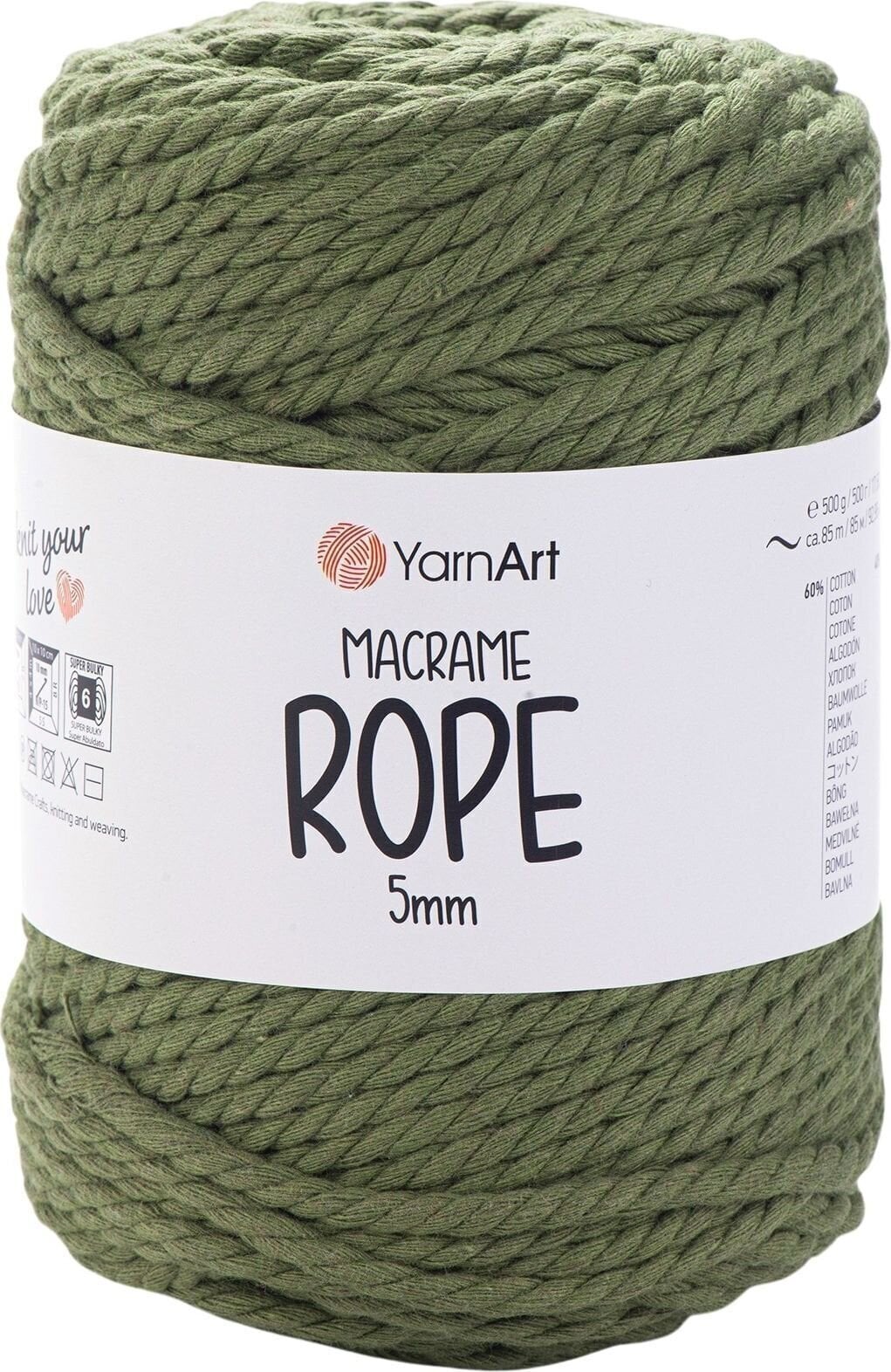 Kanap Yarn Art Macrame Rope 5 mm 5 mm 85 m 787 Olive Green Kanap