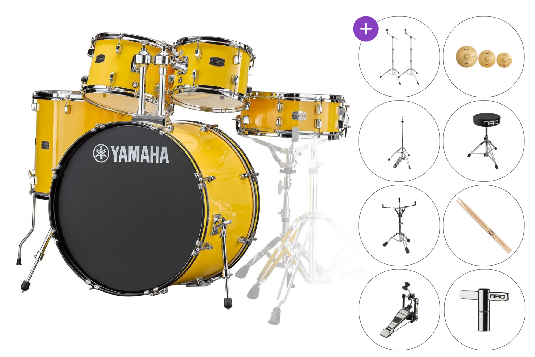 Drumkit Yamaha RDP2F5MY Rydeen SET Mellow Yellow Drumkit