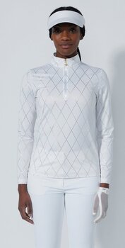 Polo košeľa Daily Sports Tempo Long Sleeved Half Neck White Metallic Argyle L Polo košeľa - 1