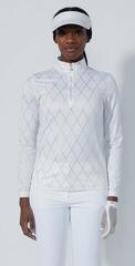 Polo-Shirt Daily Sports Tempo Long Sleeved Half Neck White Metallic Argyle