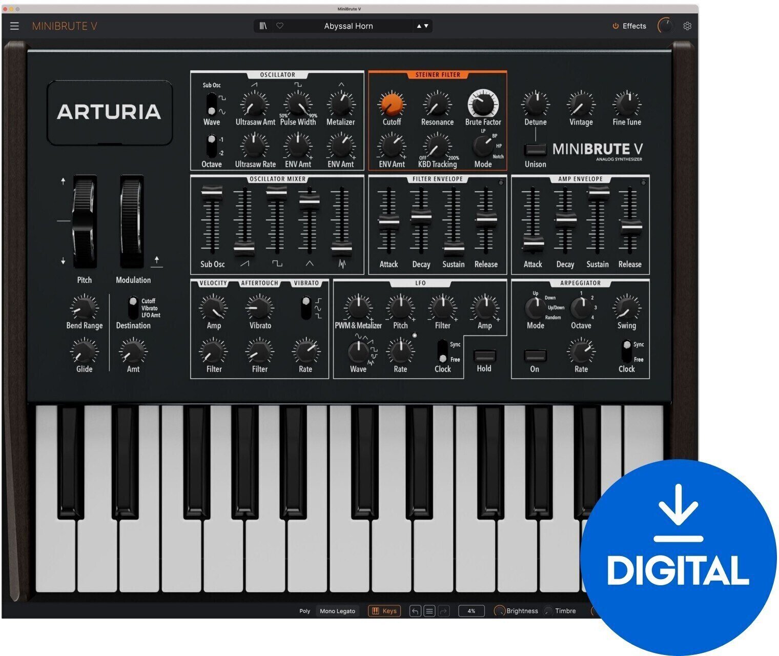 VST Instrument Arturia MiniBrute V (Digitalni izdelek)