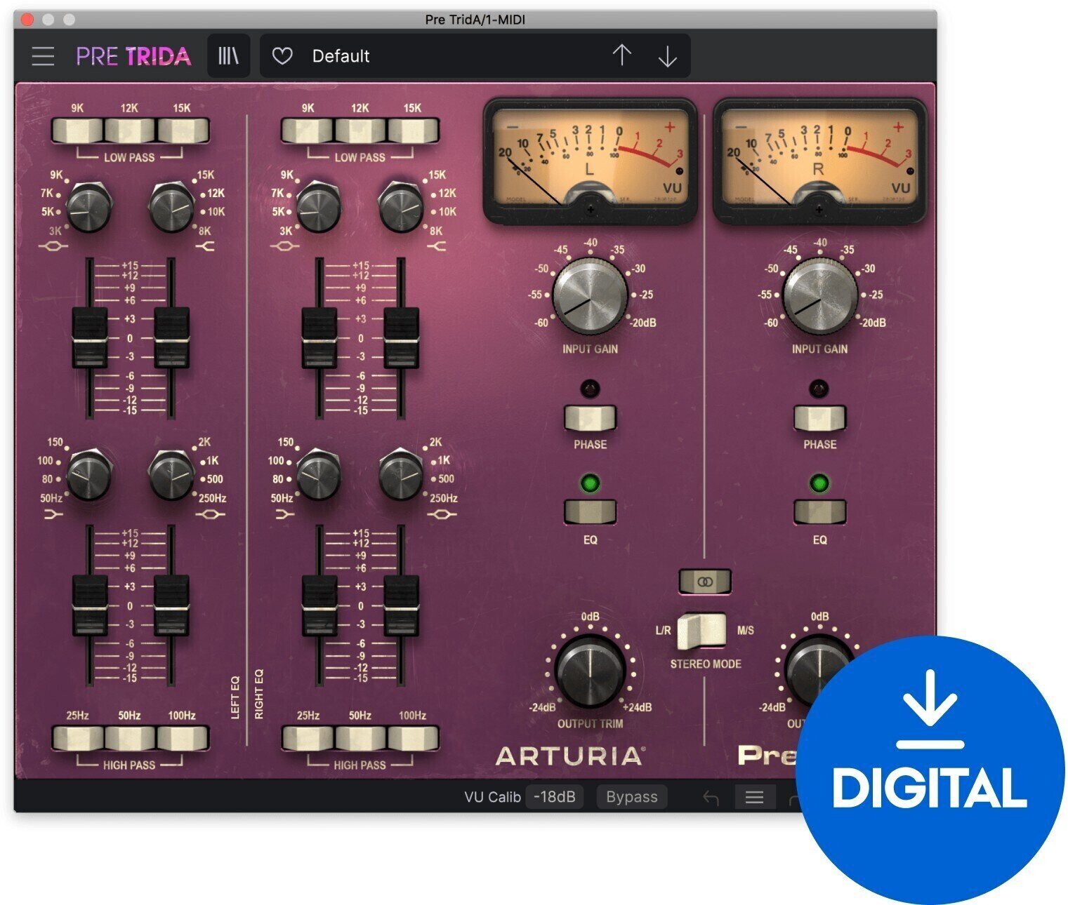 Studijski software plug-in efekt Arturia TridA-Pre (Digitalni izdelek)