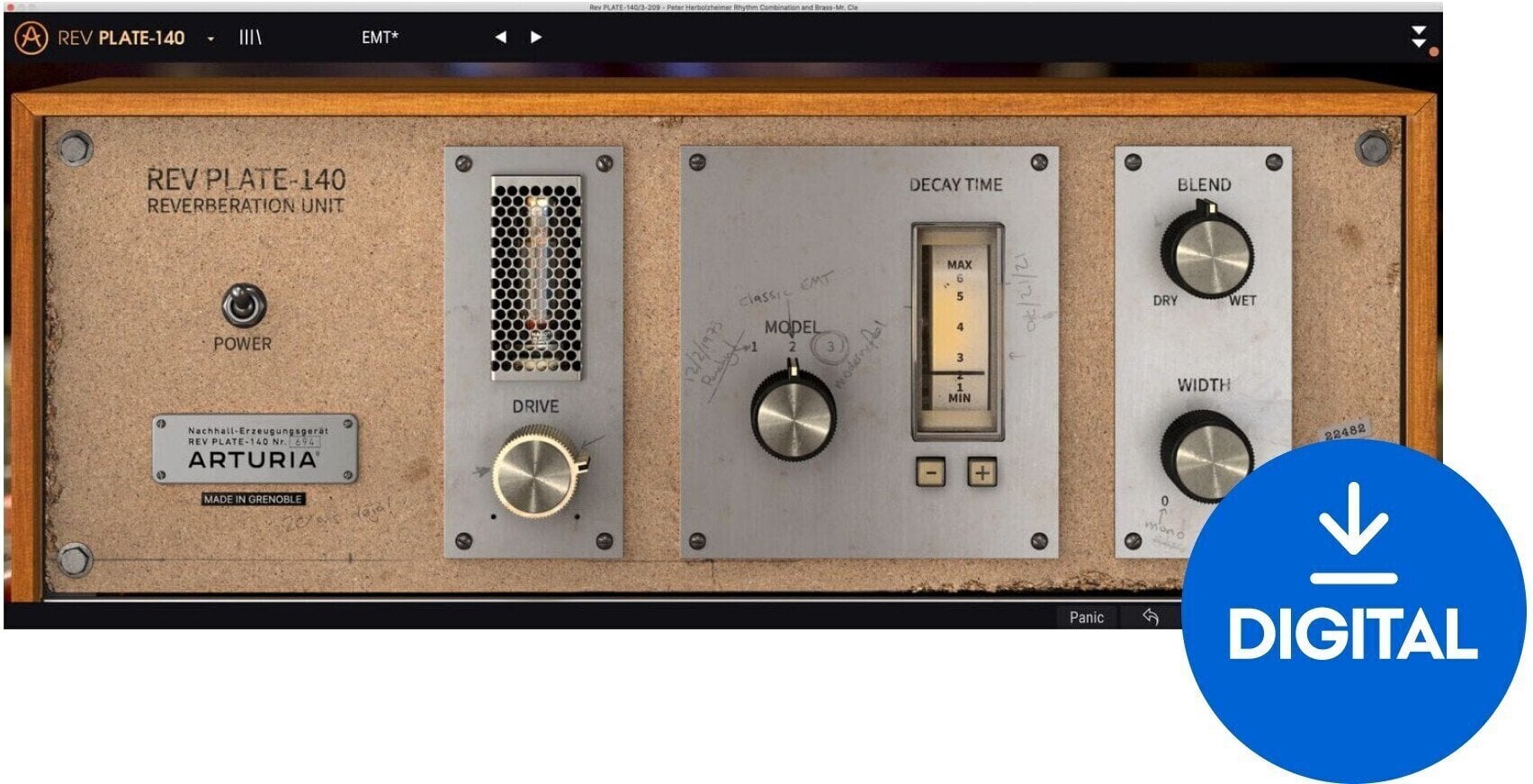 Studio software plug-in effect Arturia Rev PLATE-140 (Digitaal product)