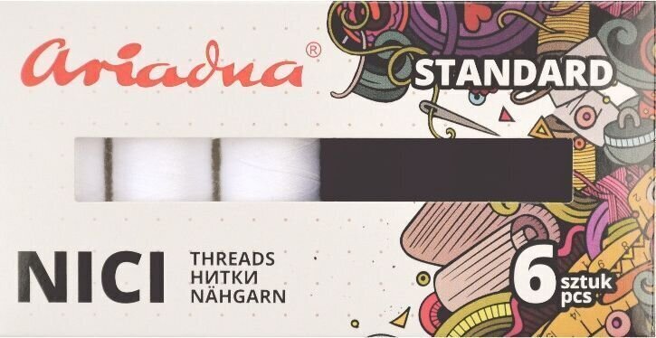 Konac za šivanje Ariadna Konac za šivanje 11052-ZAJ 200 mm White & Black