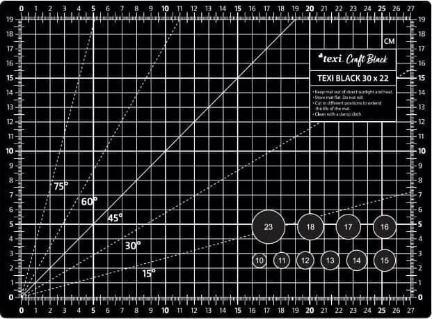 Tapis de coupe Texi Tapis de coupe 30 x22 cm Black