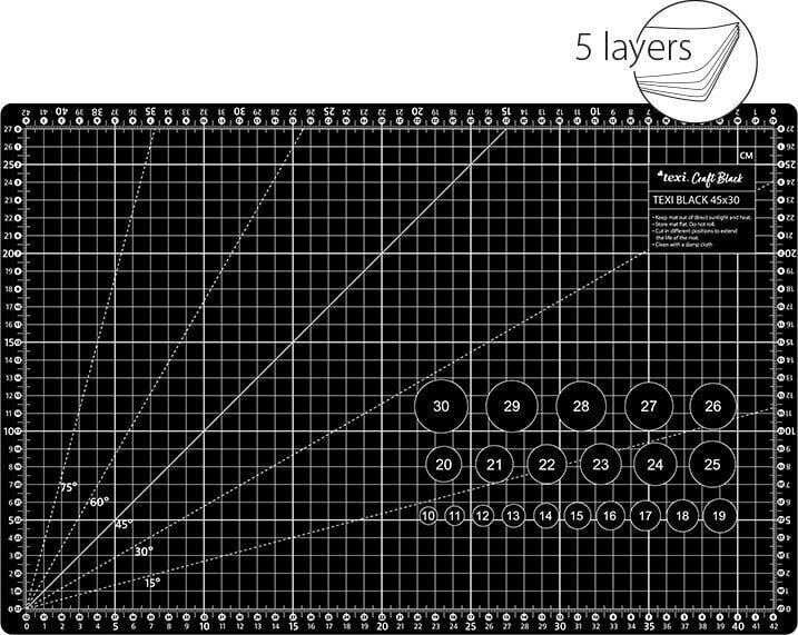 Tapis de coupe Texi Tapis de coupe 45 x 30 cm Black