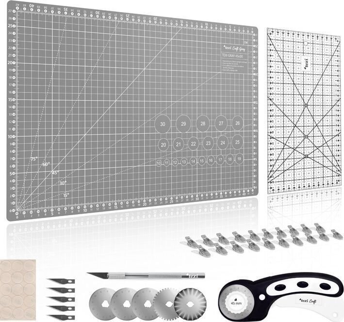 Tapis de coupe Texi Tapis de coupe 45 x 30 cm Gray