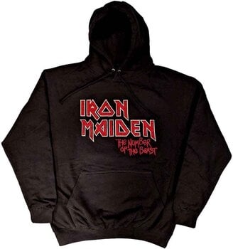 Hoodie Iron Maiden Hoodie Number Of The Beast Vintage Logo Faded Edge Album Unisex Black S - 1