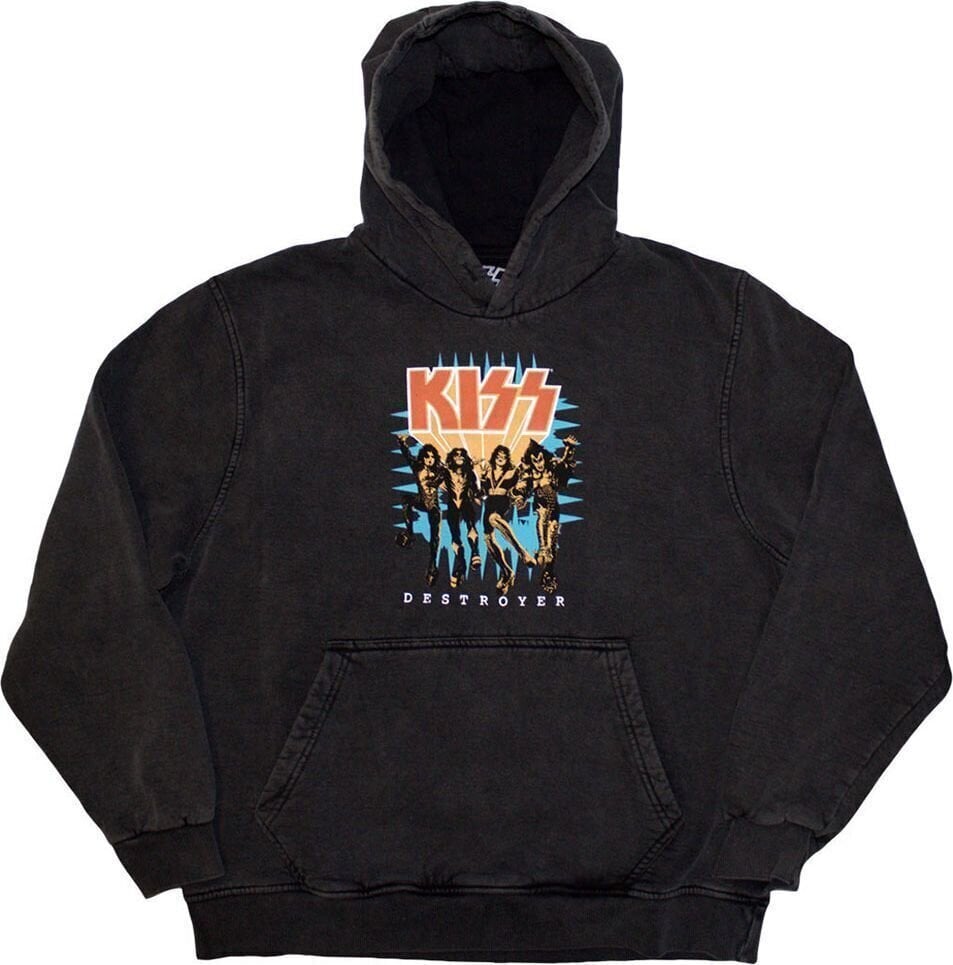 Hoodie Kiss Hoodie Destroyer 3D Logo Unisex Charcoal Grey S