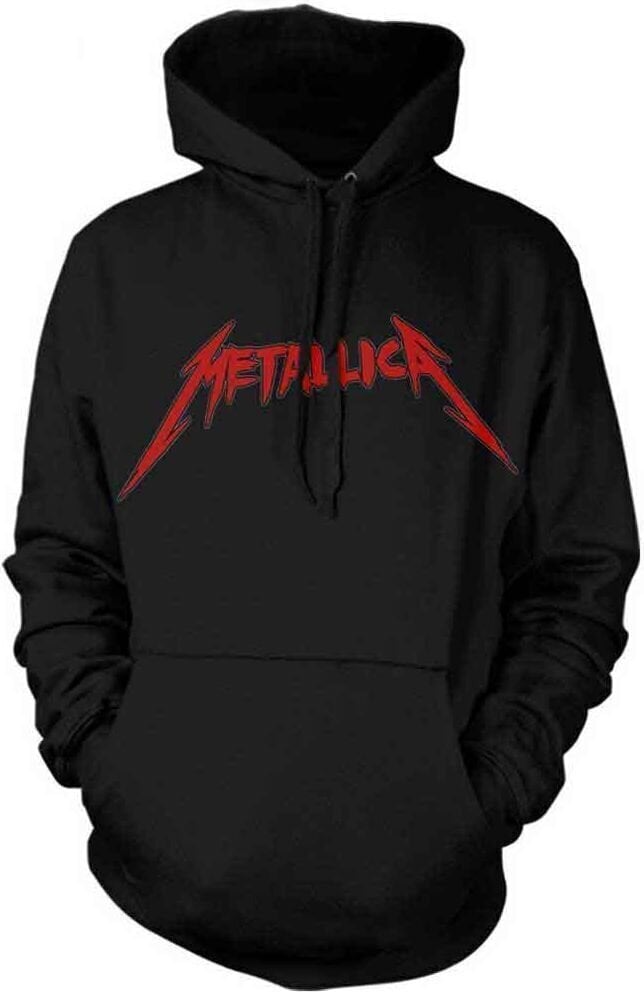 Дреха с качулка Metallica Skull Screaming Red (Back Print) Black M Дреха с качулка