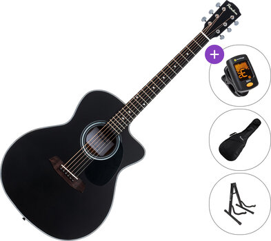 Jumbo akoestische gitaar Pasadena PGC-100 SET Black Jumbo akoestische gitaar - 1