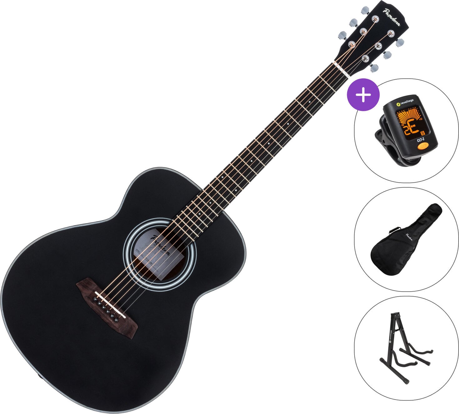 Akustična kitara Pasadena PT-100 SET Black Akustična kitara