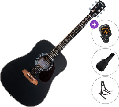 Dreadnought Guitar Pasadena PD-200 SET Black Dreadnought Guitar - 1