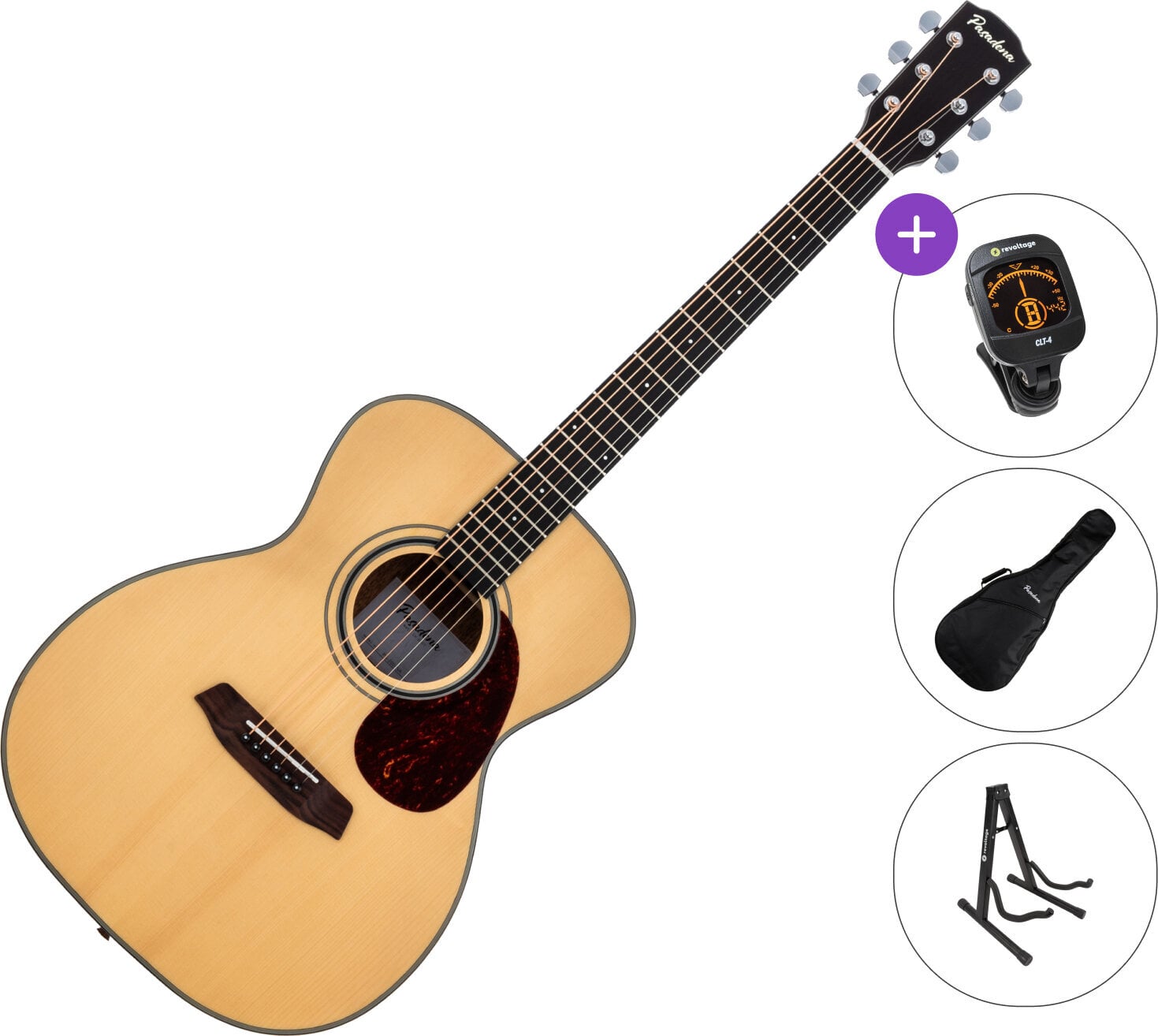 Jumbo Akustikgitarre Pasadena PG-200 SET Natural Jumbo Akustikgitarre