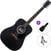Dreadnought Elektro-Akustikgitarren Pasadena PD-100E SET Black Dreadnought Elektro-Akustikgitarren