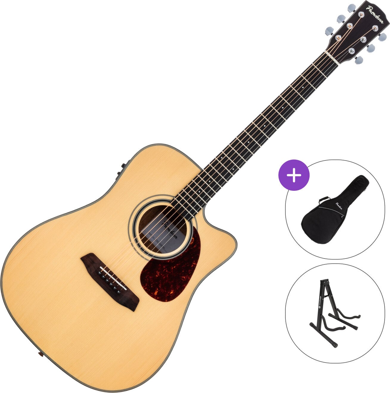 Elektroakustična dreadnought Pasadena PDC-200E SET Natural Elektroakustična dreadnought