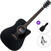 electro-acoustic guitar Pasadena PDC-200E SET Black electro-acoustic guitar