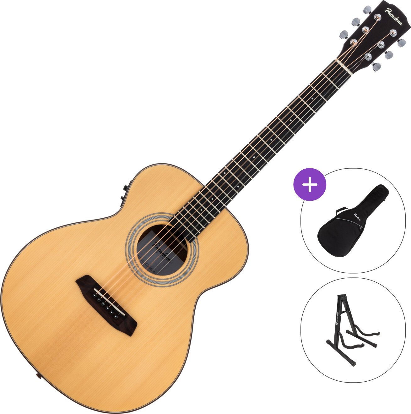Sonstige Elektro-Akustikgitarren Pasadena PT-200E SET Natural Sonstige Elektro-Akustikgitarren