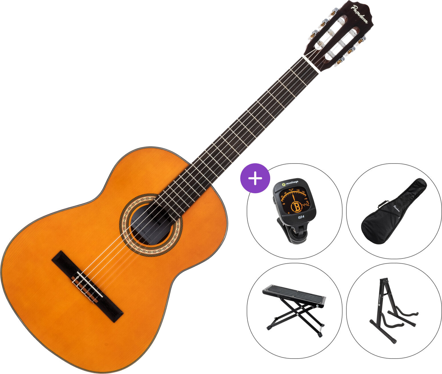 Konzertgitarre Pasadena PC-100 SET 4/4 Natural Konzertgitarre