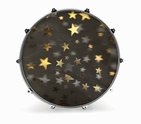 Cabeza de tambor resonante Evans INK24FBRSTRS 24" FABRIC STARS Cabeza de tambor resonante