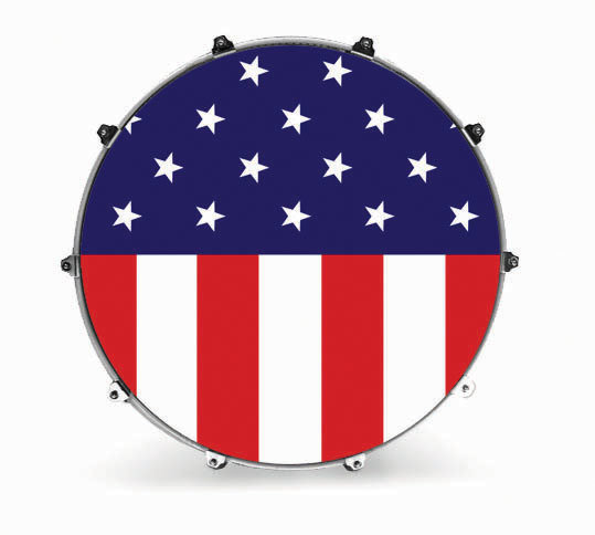 Кожа за барабани резонансна Evans INK24GRPAFLG 24" GRAPHIC AMERICAN FLAG Кожа за барабани резонансна