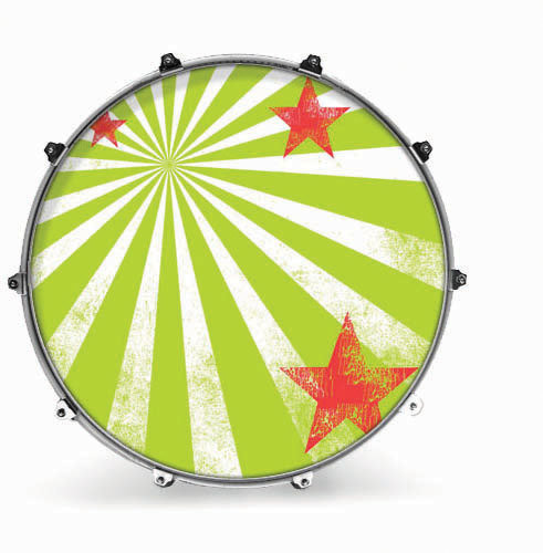 Rezonanční blána na buben Evans INK24GRPBRS2 24" GRAPHIC STAR BURST 2 Rezonanční blána na buben