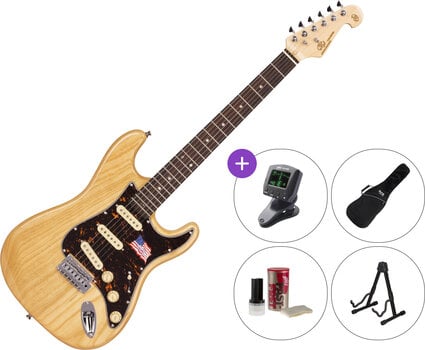 Elektrisk guitar SX SST/ASH/R SET Rosewood-Natural Elektrisk guitar - 1