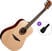 Dreadnought kitarr LAG T70D SET Natural Satin Dreadnought kitarr