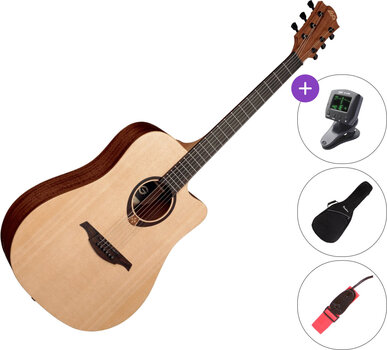 Guitarra dreadnought LAG T70DC DELUXE SET Natural Satin Guitarra dreadnought - 1