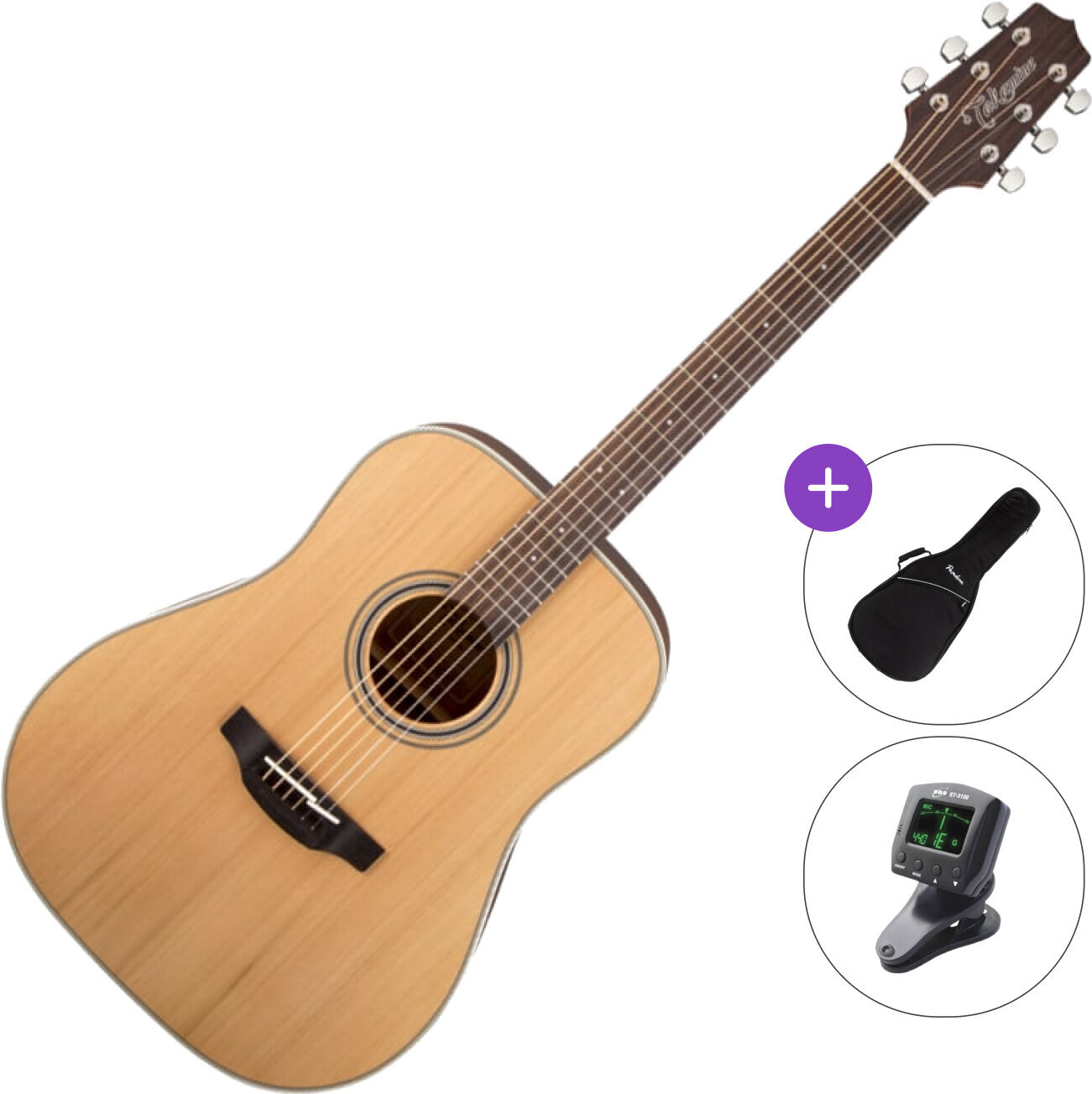 Akustikgitarre Takamine GD20-NS DELUXE SET Natural Satin Akustikgitarre